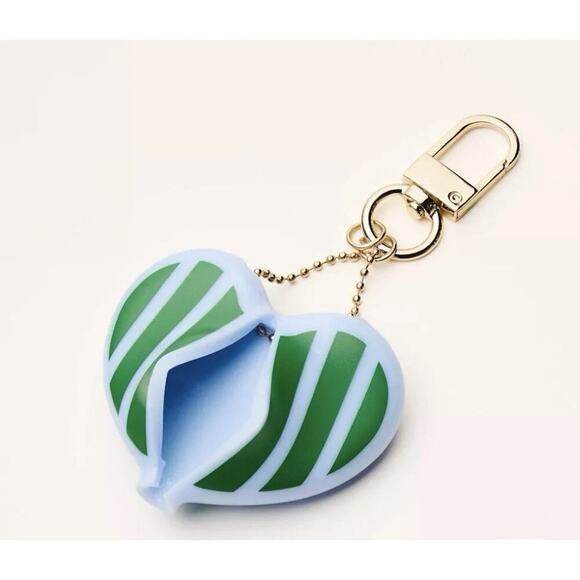 Kate Spade x Target Heart Blue/Green Coin Purse Keychain Bag Charm - Picture 4 of 4